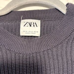 Zara Men's Purple Crewneck Sweater